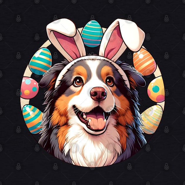 Miniature American Shepherd's Easter Joy with Bunny Ears by ArtRUs